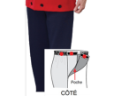 Pantalon à ouverture Velcro sur les cotés, permettant d'habiller une personne facilement, même en position assise